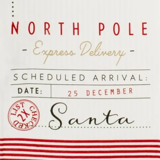 Design Imports  Christmas Santa'S Workshop Printed Table Runner, Off-White, 14X72" image {3}