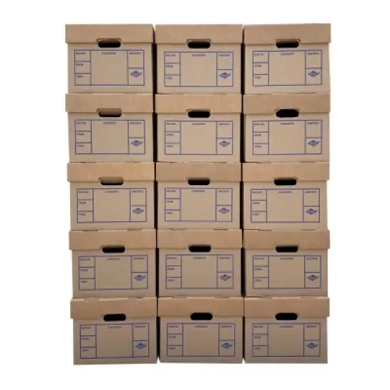 UBMOVE File Boxes 200# Strength, Small, 15" x 12" x 10", 15 Pack image {6}