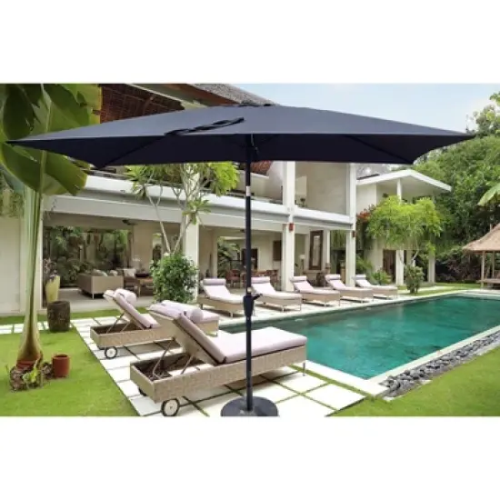 CAVINAS 6x9 FT Cantilever Patio Umbrella, Waterproof and Windproof Design with Crank, Beach Umbrella, without Base image {2}