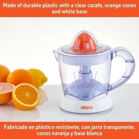 IMUSA 34oz Electric Citrus Juicer, 25 Watts - White: Lemon Juice Maker, Plastic, 90-Day Warranty, 2.3 lbs, No Speeds image {6}
