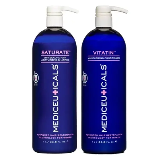 Mediceuticals Saturate Dry Scalp Shampoo (33.8 oz) + Vitatin Moisturizing Conditioner (33.8 oz) - ( LITER DUO SET) image {2}