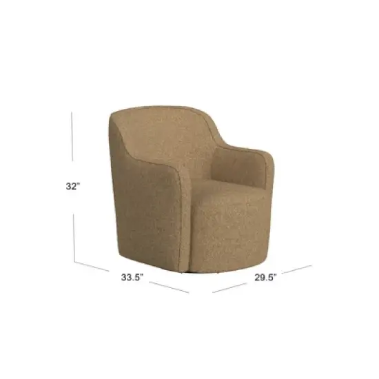 HomePop Upholstered Swivel Accent Chair Light Tan image {9}