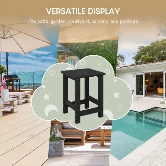 WestinTrends Malibu Kids Outdoor Patio Furniture HDPE Adirondack Square Side Table image {7}
