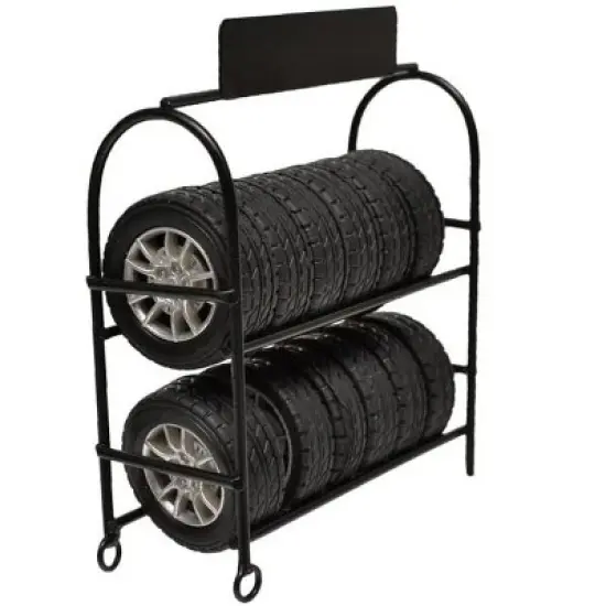 Metal Tire Rack with Rims and Tires for 1/24 Scale Models by American Diorama image {4}