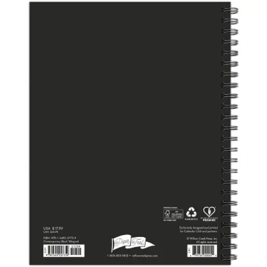 Willow Creek Press 6.5"x8.5" 2026 Contemporary Trilingual Softcover Planner Black image {1}