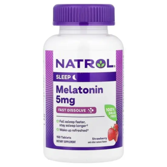 Natrol Melatonin, Fast Dissolve, Strawberry, 5 mg, 150 Tablets image {4}
