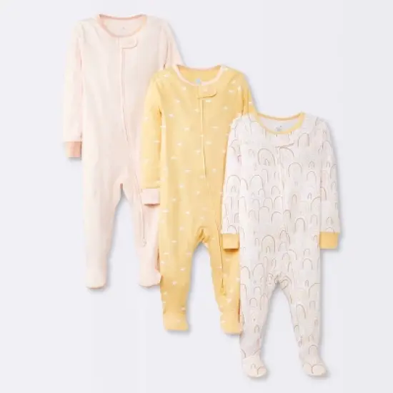 Baby Girls' 3pk Tight Fit Zip-Up Sleep N' Play - Cloud Island&trade; image {9}