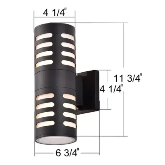 C Cattleya 2-Light Matte Black Die-cast Aluminum Outdoor Wall Sconce image {7}