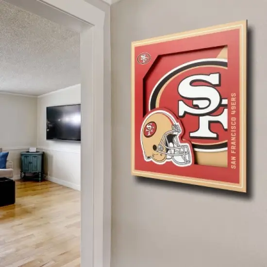 NFL San Francisco 49ers 3D Logo Series Wall Art - 12"x12" image {2}