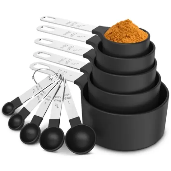 Cheer Collection 10-Piece Measuring Cups & Spoons Set &ndash; Stainless Steel Handles, Nesting Design, Dishwasher Safe, BPA-Free image {8}