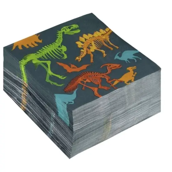 Juvale 100-Pack Gray Disposable Paper Napkins for Dinosaur Party Supplies (6.5 x 6.5 in) image {4}