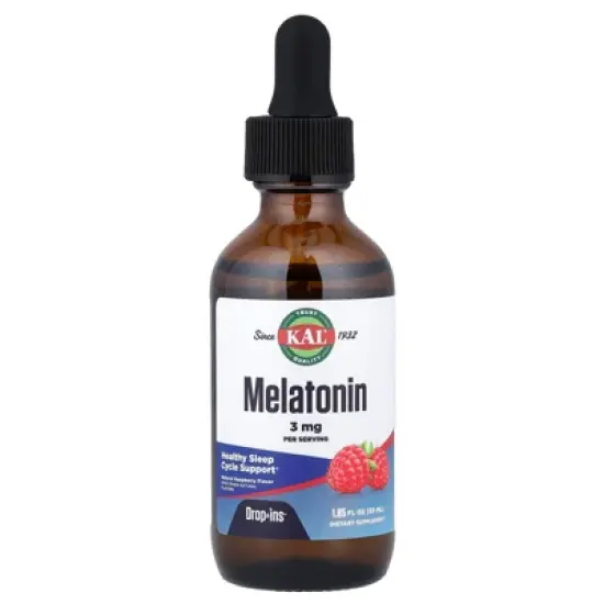 KAL Melatonin, Natural Raspberry, 3 mg, 1.85 fl oz (55 ml) image {4}