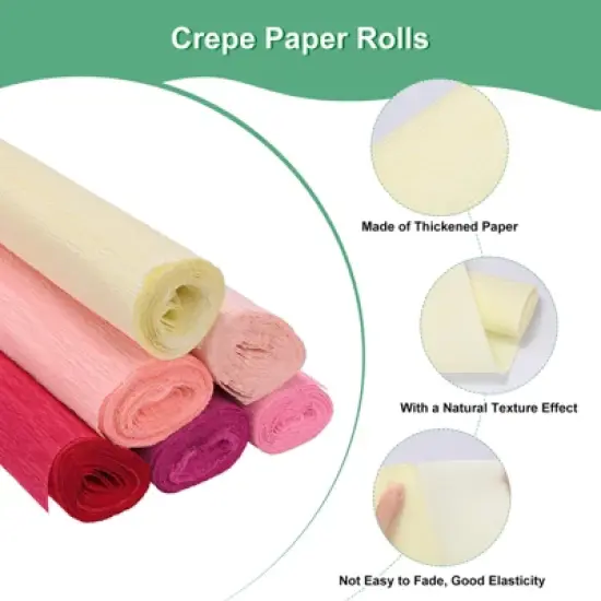 Unique Bargains Durable Soft Flexible Thickened Crepe Paper 4 Pcs image {1}