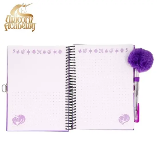Inkology, LLC Unicorn Academy Spiral Notebook With Lock, Gel Pen and Stickers | 6 x 8 Inches image {2}