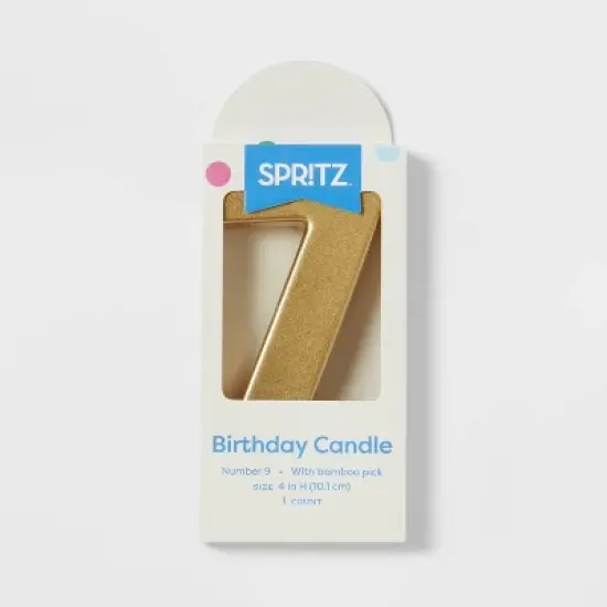 Number 7 Gold Candle - Spritz&trade; image {2}