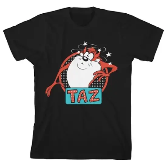Looney Toons Taz Seeing Stars Black T-shirt Toddler Boy to Youth Boy image {4}