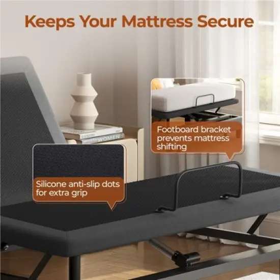 Yaheetech Upholstered Adjustable Bed Frame with Independent Head andFoot Incline image {5}
