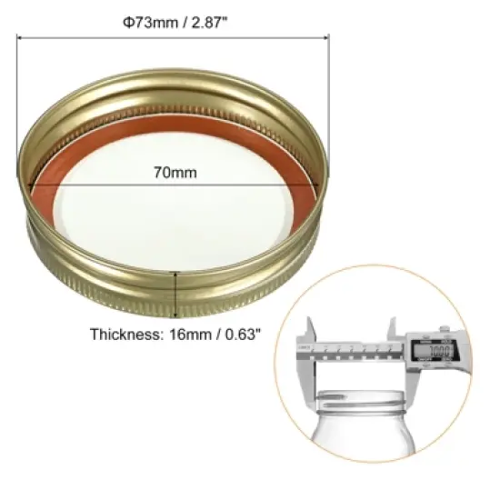 Unique Bargains Leak Proof Tinplate Canning Lids Fits Storage Cover 12 Sets image {1}