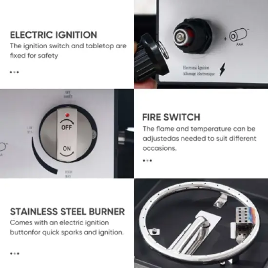 Gymojoy 6 Pieces Outdoor Patio Wicker Sofa Swivel Chair Ottoman with 6 Inch Cushions and Fire Pit Table image {12}