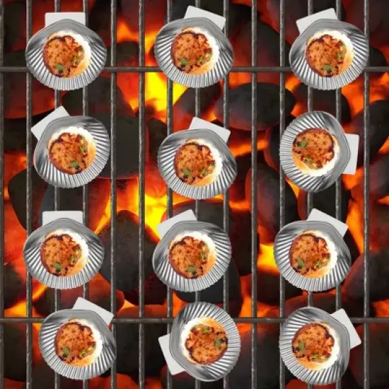 12pk Grillable Stainless Steel Clam Shells - Outset image {4}