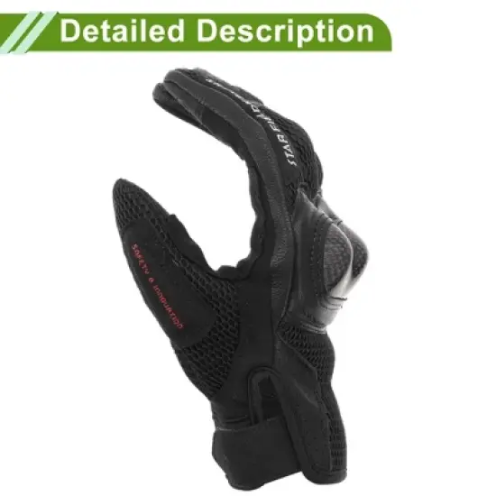Unique Bargains Full Finger Motorcycle Gloves Carbon Fiber Pattern 1 Pair image {2}