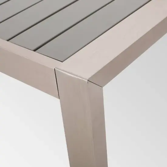 Navan Rectangle Aluminum 70" Dining Table  Silver - Christopher Knight Home image {3}