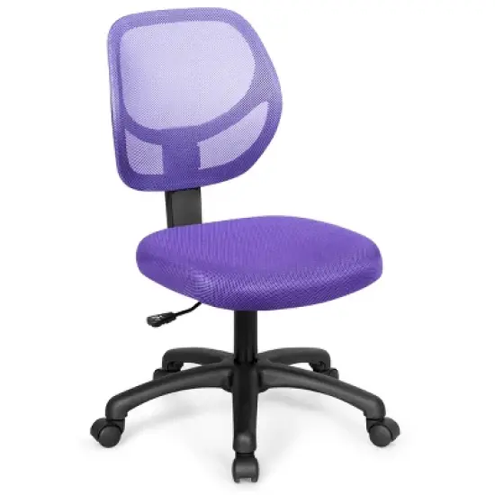 Costway Mesh Office Chair Low-Back Armless Computer Desk Chair Adjustable Height BluePinkPurple image {11}