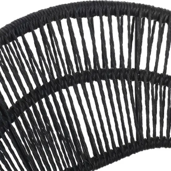 Christopher Knight Home Cliff Papasan-Style Rattan & Iron Patio Dining Chair with Faux Wood Finish (Set of 2) image {7}