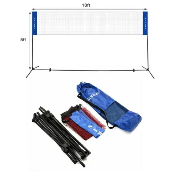 Costway 10FT Adjustable Badminton Net Set W/2 Shuttlecocks Portable Carry Bag image {9}