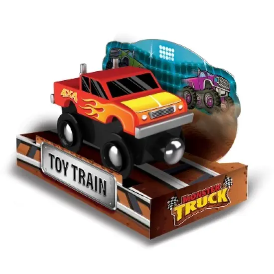 MasterPieces Monster Truck Wooden Toy Train Engine For Kids image {2}