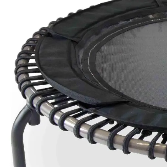 JumpSport 370 PRO Indoor Lightweight Heavy Duty 39-Inch Heavy Duty Fitness Trampoline with Handle Bar Accessory and Adjustable Tension Bungees, Black image {2}