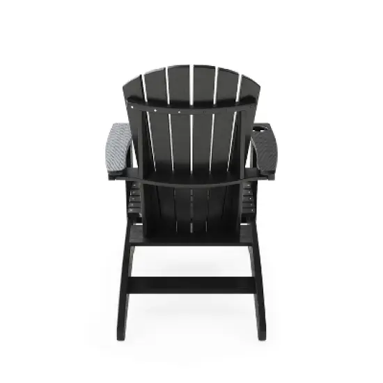 Black Adirondack Chair &uml;C Sturdy HDPE Poly Lumber for Poolside, Patio, and Garden Relaxation image {3}