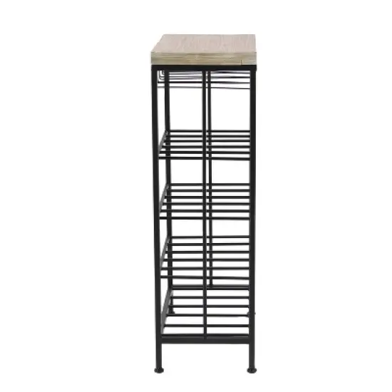 Industrial Metal Rectangle Wine Rack Black - Olivia & May image {5}