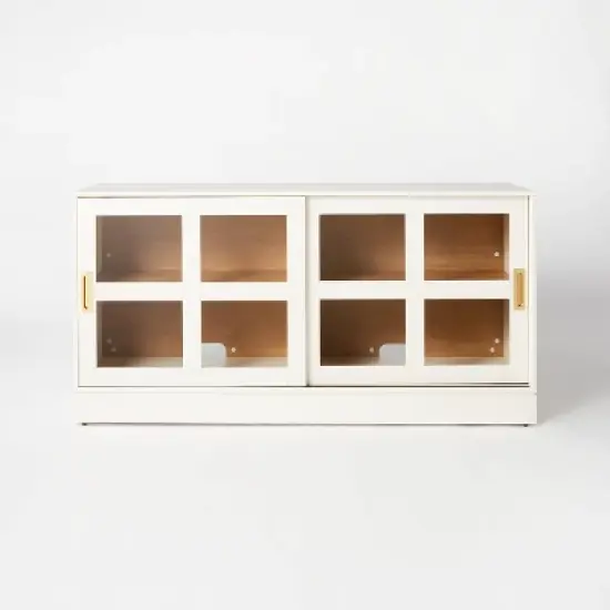 Promontory Sliding Glass TV Stand - Threshold&trade; designed with Studio McGee image {2}
