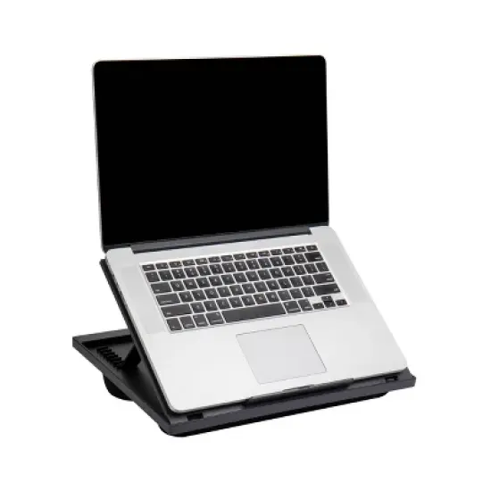 Mind Reader Lap Desk Laptop Stand, Bed Tray, Collapsible, Cushion, Portable, Dorm, Plastic, 14.75"L x 11"W x 7.3"H, Black image {4}