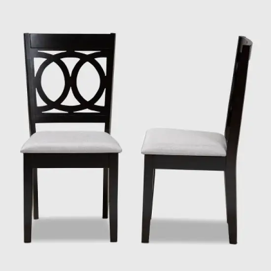 2pc Lenoir Upholstered Wood Dining Chair Set - Baxton Studio image {2}
