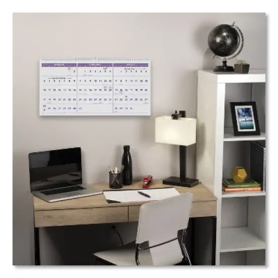 Deluxe Three-Month Reference Wall Calendar, Horizontal Orientation, 24 x 12, White Sheets, 15-Month: Dec 2025 to Feb 2027 image {2}