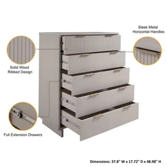 Manhattan Comfort 2pc Granville Chest and Dresser Bedroom Set image {17}