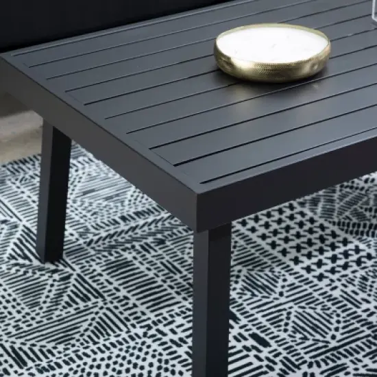 Linon Aluminum Rectangle Lark Coffee Table Black image {7}