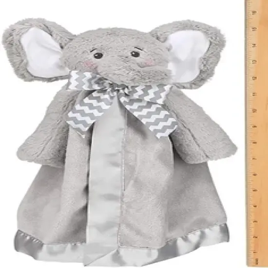 Bearington Baby Lil' Spout Snuggler, Gray Elephant Security Blanket, 15 inches image {2}