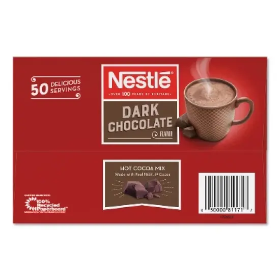 Nestle Hot Cocoa Mix, Dark Chocolate, 0.71 oz, 50/Box image {3}