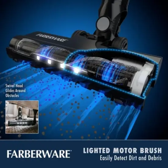 Farberware Classic Stick Vacuum Cleaner, Powerful Suction and Lighted Motor Brush for Carpet and Hard Floors image {3}