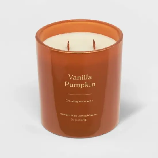 20oz Glass Woodwick Vanilla Pumpkin Candle - Threshold&trade; image {3}