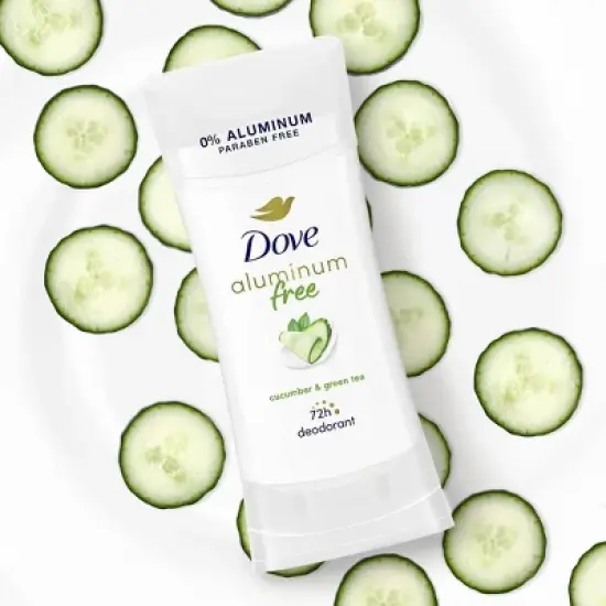 Dove Beauty Cucumber & Green Tea Solid Deodorant Stick Twin Pack - Aluminum-Free 2.6oz/2ct image {3}