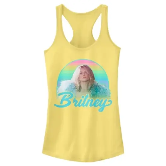 Junior's Britney Spears Rainbow Star Racerback Tank Top image {3}