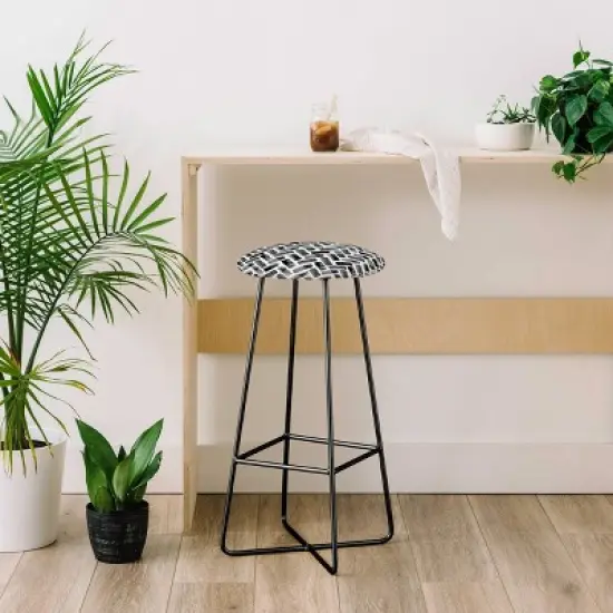 Little Arrow Design Co Arcadia Herringbone Barstool Black - Deny Designs image {1}