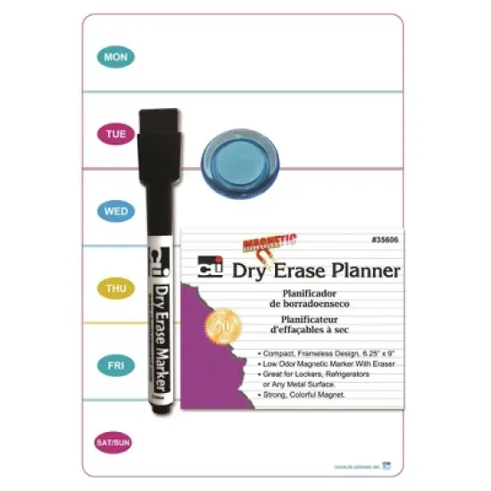 12pk Mini Magnetic Dry Erase Planning Boards with Marker & Magnet - Charles Leonard image {1}