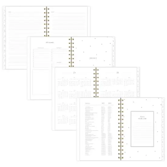 Sugar Paper Essentials 2025 Weekly/Monthly Planner 6.125"x8.5" Frosted Roe Stripe: Non-Toxic, Acid-Free, Twin-Wire Binding image {1}