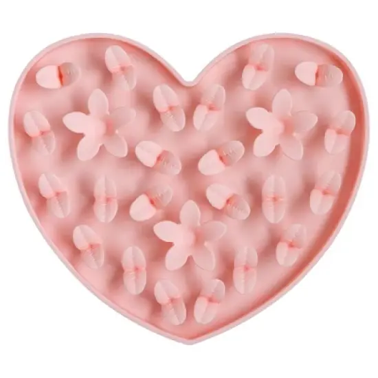 Dexypaws Enrichment Snuffle Mat: Blush Pink Heart - Textured Dog Feeding Pad image {7}