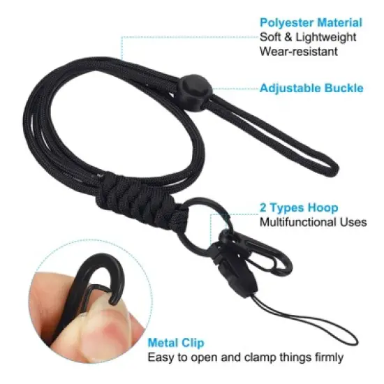 Unique Bargains Polyester Wear-resistant Lightweight ID Card Neck Lanyards with Hook 3 Pcs image {3}